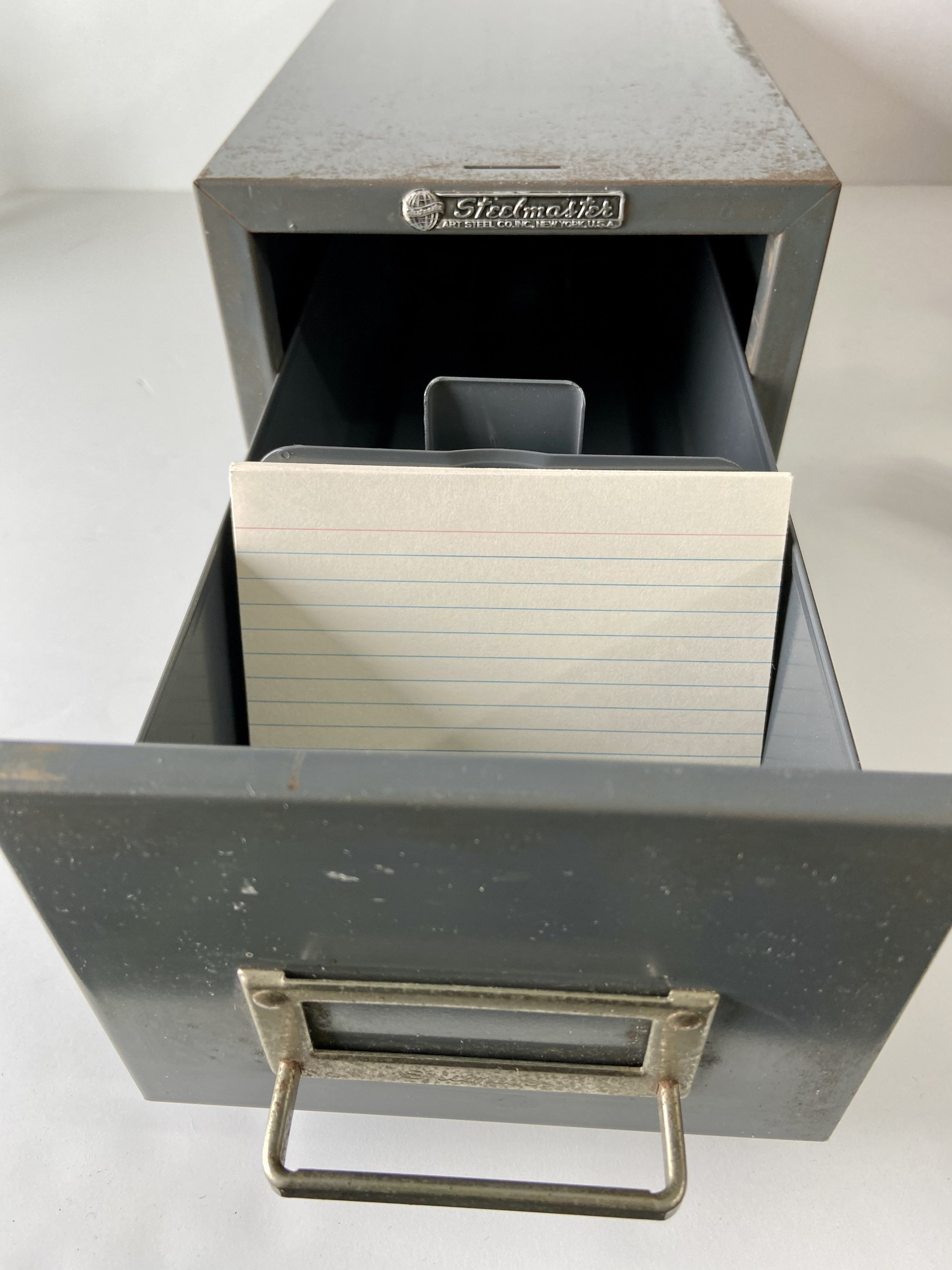 Vintage Card File Drawer/ Steelmaster Metal Card File Drawer/ Etsy
