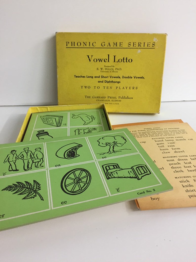 Vintage Flashcard Game/ Vintage Educational Game/ Vintage Etsy