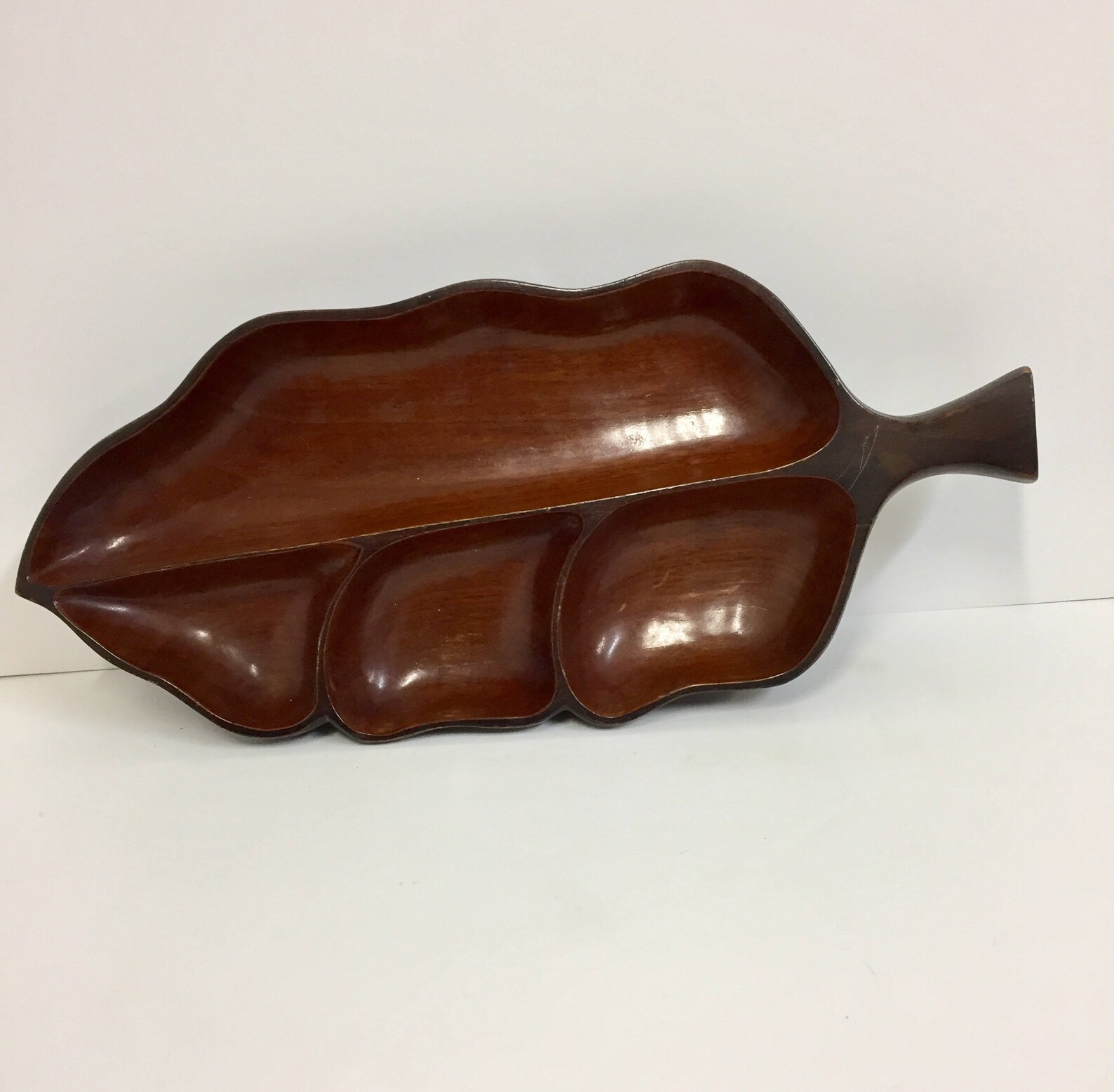 Vintage Wood Leaf Tray/ Vintage Wood Leaf Serving Dish/ Etsy