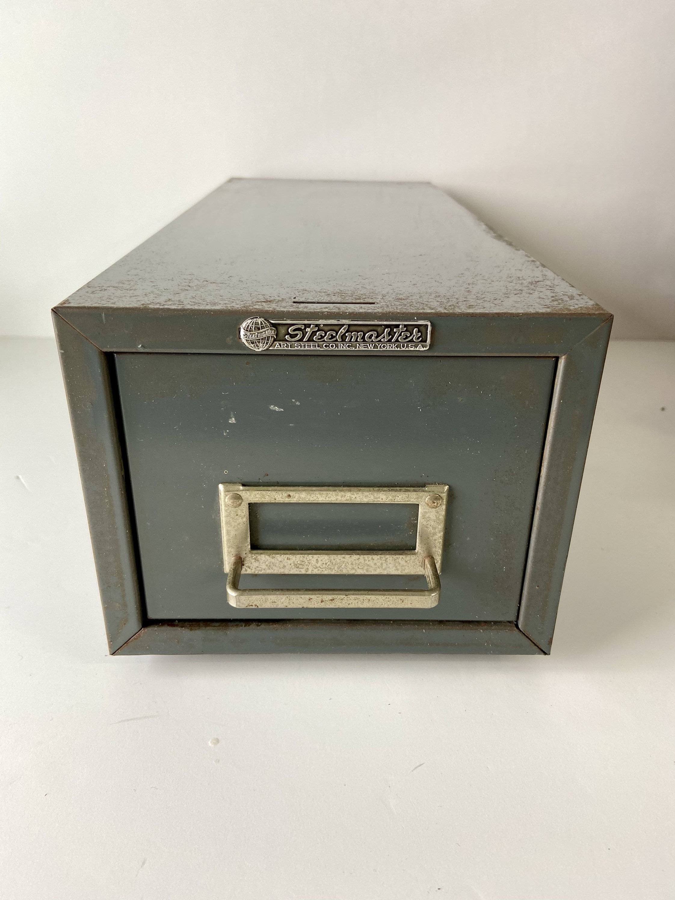 Vintage Card File Drawer/ Steelmaster Metal Card File Drawer/ Etsy