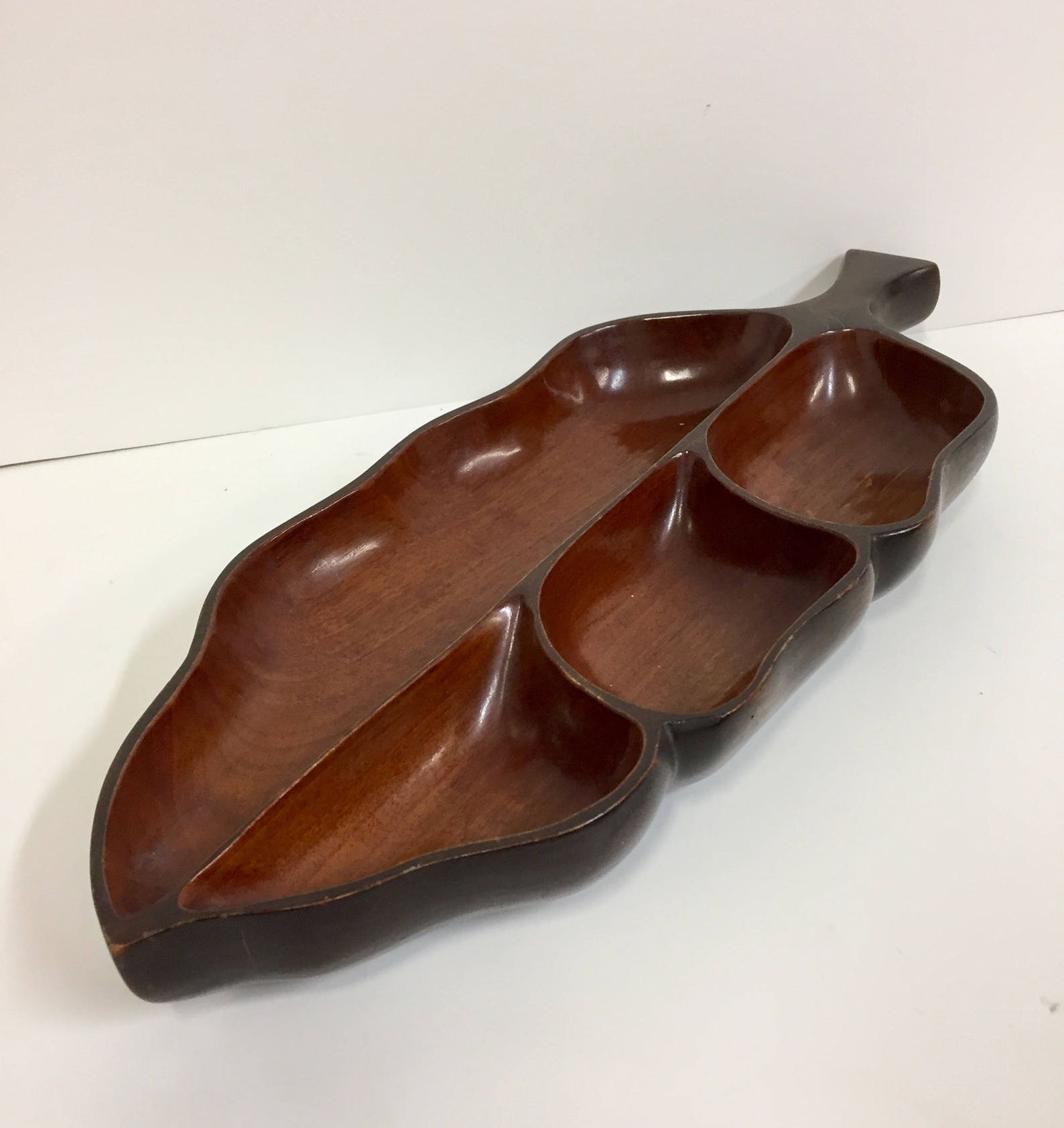 Vintage Wood Leaf Tray/ Vintage Wood Leaf Serving Dish/ Etsy