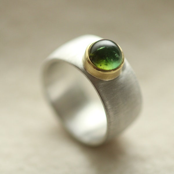 Unique sterling silver ring " Blickfang 43 " by Frank Schwope, unique jewelry, unique jewelry, unique, goldsmith's work, ring, tourmaline, green