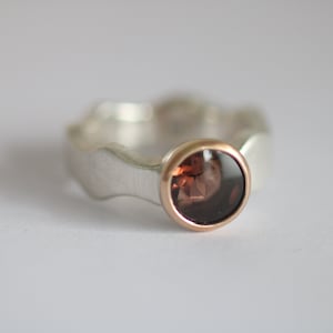 Ring with dream faceted pink tourmaline by Frank Schwope, unique, goldsmith&#39;s work, ring, unique jewelry