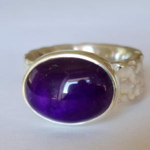 Anillo único de plata de ley &quot;Blickfang 23&quot; de Frank Schwope Joyas únicas, amatista, óvalo, anillo, obra de orfebrería
