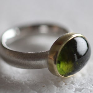 Unique sterling silver ring &quot; Blickfang 42 &quot; by Frank Schwope Unique jewelry, tourmaline, gold, ring, goldsmith&#39;s work, unique jewelry, green