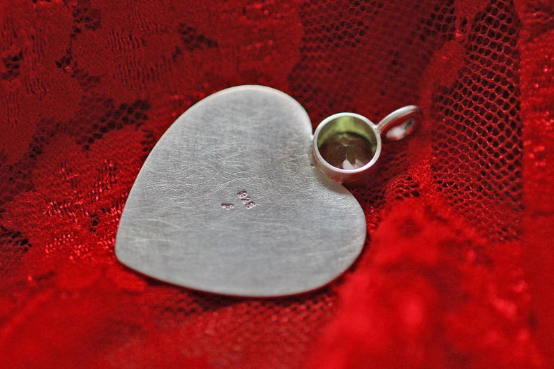 Dream heart pendant in solid silver with peridot by Frank Schwope image 5