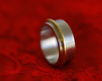Enkel, elegant ring i 925 silver / 750 guld av Frank Schwope, ring, guldsmedsarbete, guld
