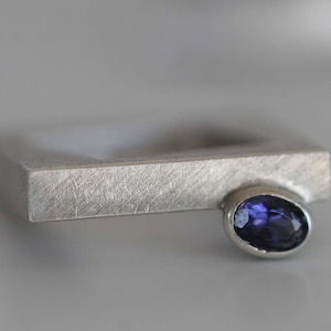 Unique ring made of sterling silver / tanzanite by Frank Schwope, ring, tanzanite, blue, gemstone, unique