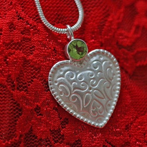 Dream heart pendant in solid silver with peridot by Frank Schwope image 2