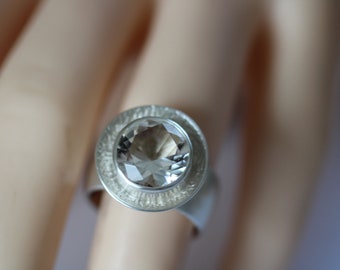 Unique ring with rock crystal in a silver bowl by Frank Schwope, rock crystal, unique jewelry, ring, goldsmith's work