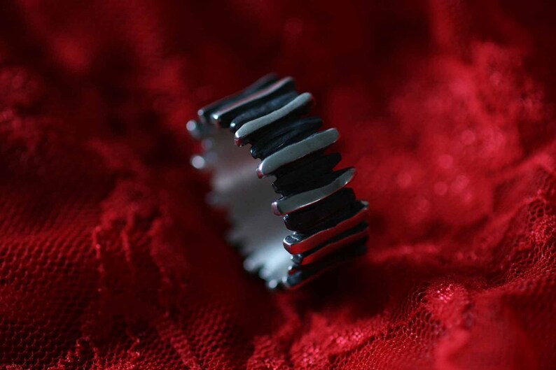 Unusual men/'s ring made of 925 sterling silver by Frank Schwope