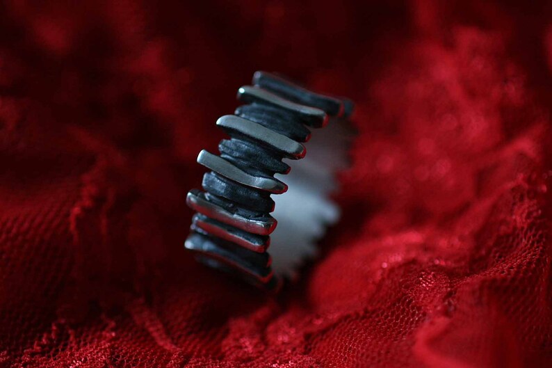 Unusual men/'s ring made of 925 sterling silver by Frank Schwope