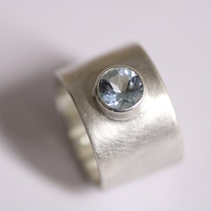 Ring in solid silver with faceted topaz by Frank Schwope, blue topaz, gold, gemstone, blue, goldsmith&#39;s work, unique jewelry, jewelry