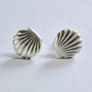 Shell ear studs made of solid 925 sterling silver by Frank Schwope, sea, goldsmith&#39;s work, ear, silver, scallop
