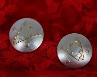 Pair of solid silver earrings with 750 gold applications by Frank Schwope