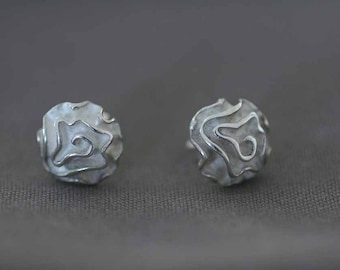 Sommertraum 1   Blütenohrstecker aus massiv Silber von Frank Schwope, Blüte, Ohrringe, Silber, Floral