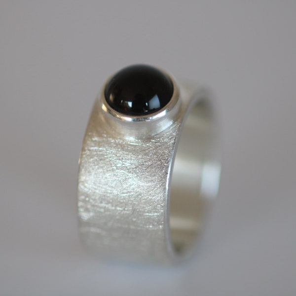 Ring mit Onyx in Sterlingsilber von Frank Schwope, Unikatschmuck, Schmuckunikat, Onyx, Goldschmiedehandwerk, Schwope, Wissgoldingen, Schwarz