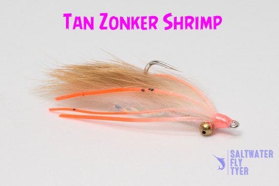 Tan Zonker Shrimp U-pick Hook Size and Weighting Option Gamakatsu