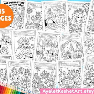 Printable Purim Coloring Book for Kids - Read and Color the Purim Story ...