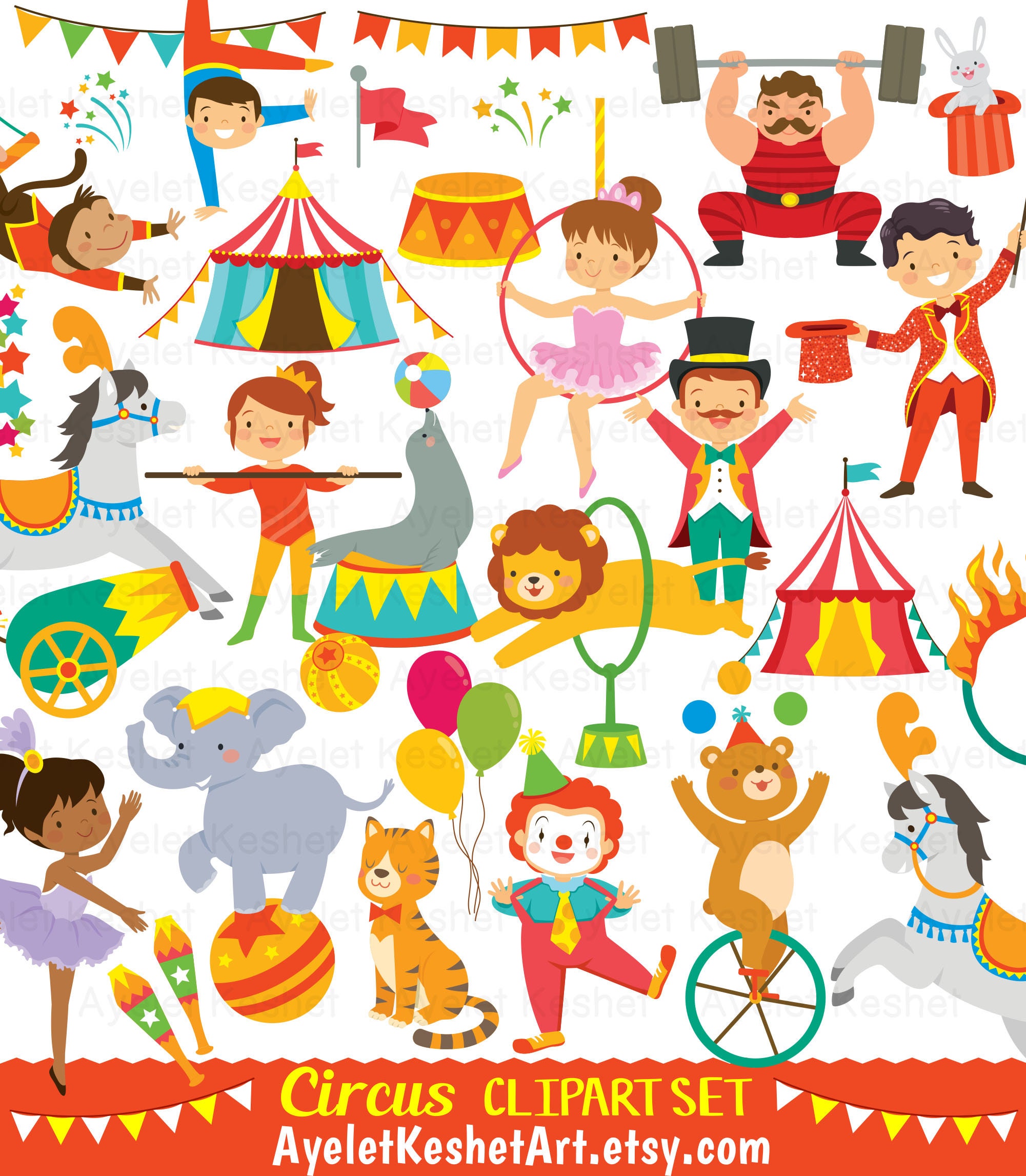 Musica Three Ring Circus Clipart