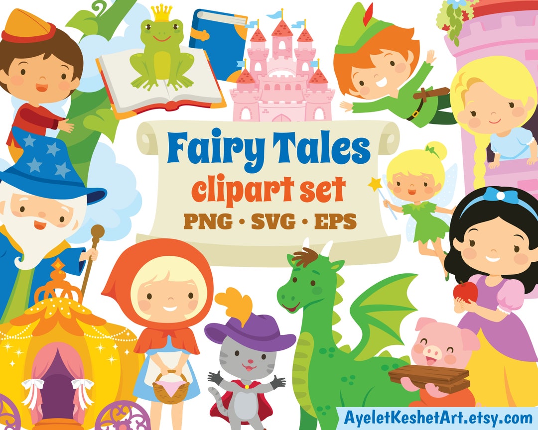Fairy Tale Clipart Set. Cinderella, Snow White and Other Fairy Tale Clipart Set. Cinderella, Snow White and Other