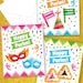Printable Happy Purim Card Set &amp; Envelopes. 3 Small Printable Cards or ...