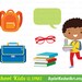 School Kids Clipart Set & Digital Paper. Digital Clipart Bundle for ...