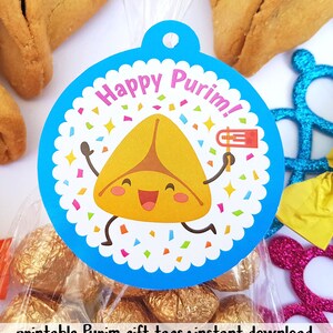 Happy Purim Printables Gift Tag or Party Favor Tags for Kids. | Etsy