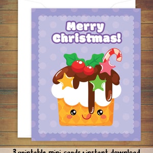 Set of 3 Mini Printable Merry Christmas Cards & Envelope Template ...