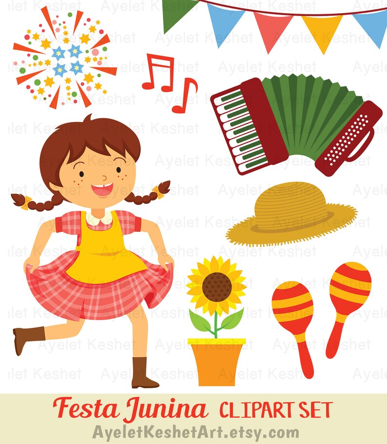 Png And Eps Vector Files Festa Junina Digital Clip Art Set Graphic Elements And Cute Illustrations For Personal Commercial Use Clip Art Art Collectibles Solomaster Ge