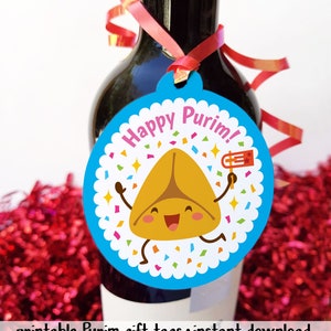 Happy Purim Printables Gift Tag or Party Favor Tags for Kids. Instant ...