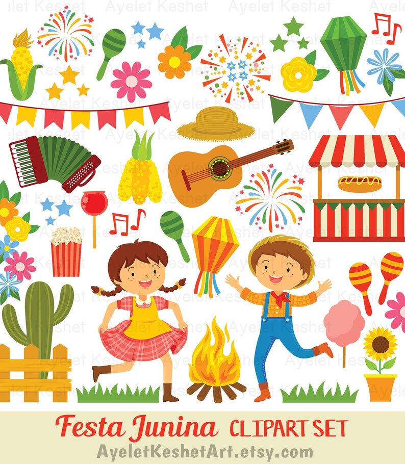 Png And Eps Vector Files Festa Junina Digital Clip Art Set Graphic Elements And Cute Illustrations For Personal Commercial Use Clip Art Art Collectibles Solomaster Ge