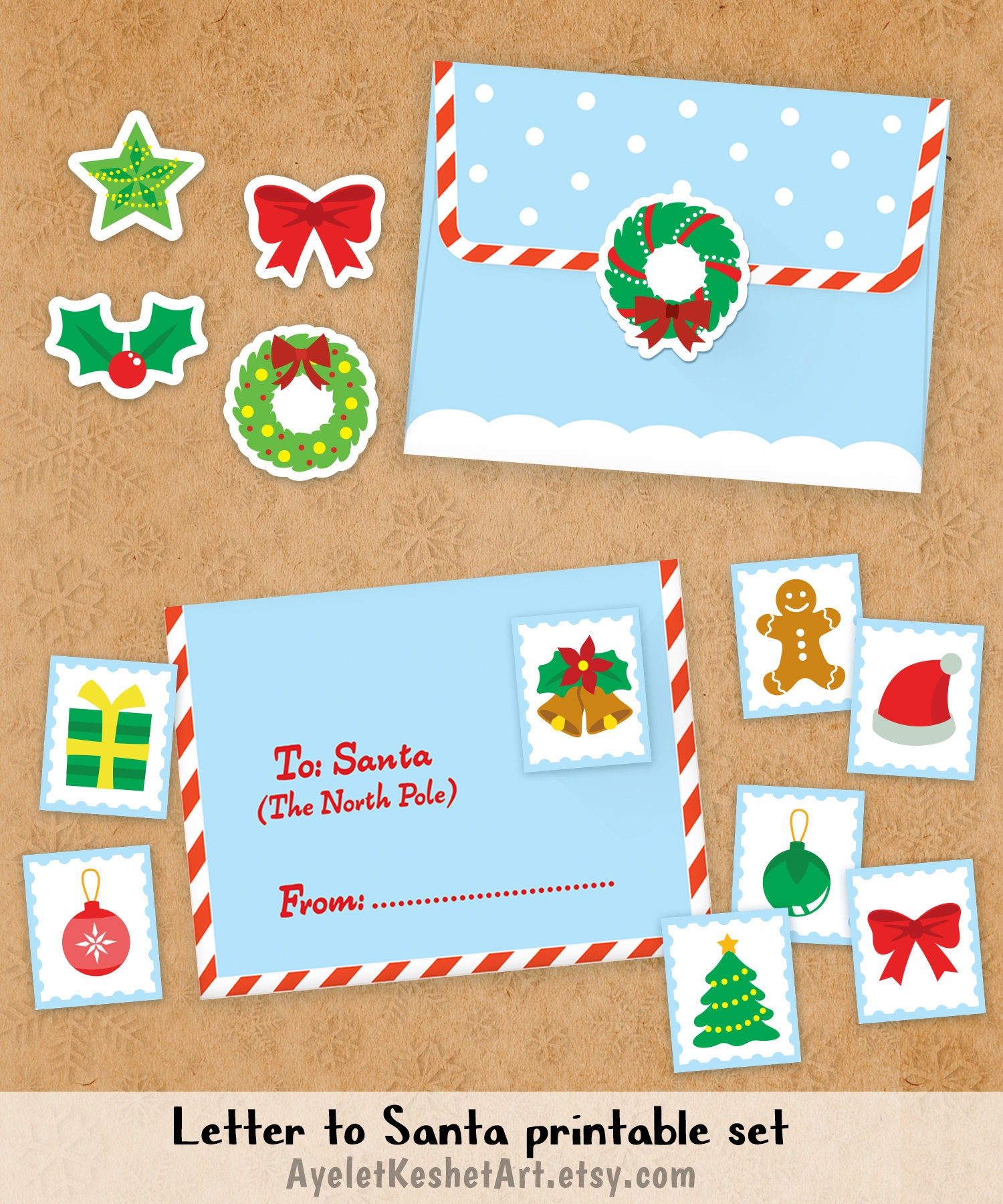 Santa Letter Printables Digital Letter Writing Papers | Etsy