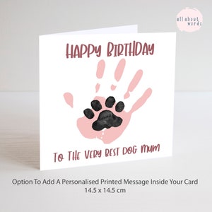 Happy Birthday From the Dog Card. Birthday Dog Mum Card. To The Very Best Dog Mum, Dog Mom