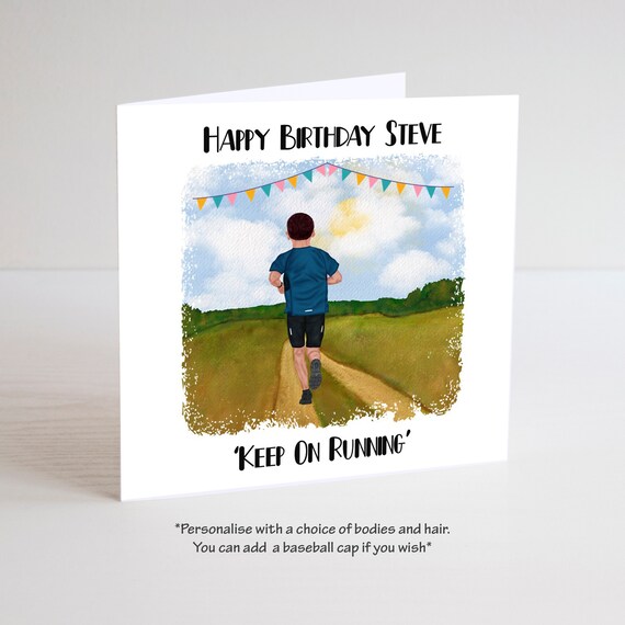 Personalised Running Birthday Card for A Man Keep on Running Etsy UK
