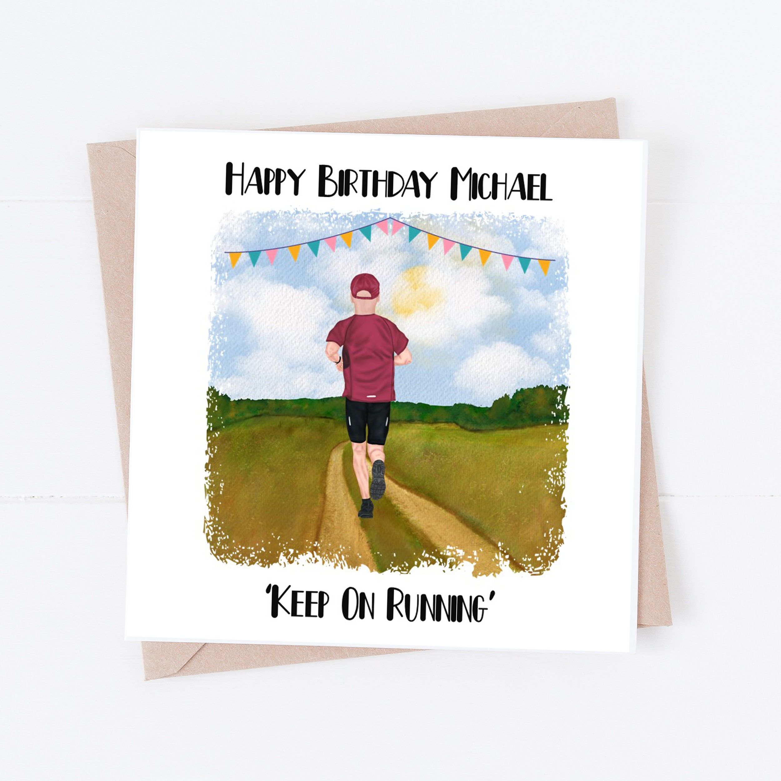 Personalised Running Birthday Card for A Man Keep on Running Etsy UK