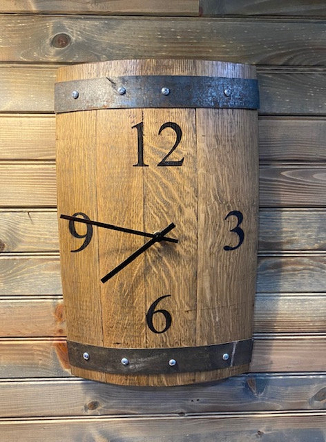 Authentic Whiskey Barrel Clock Etsy