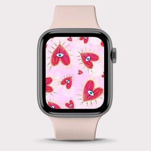 Apple Watch Faces | Apple Watch Wallpaper | Evil Eye Love Heart Greek Turkish | Smart Watch
