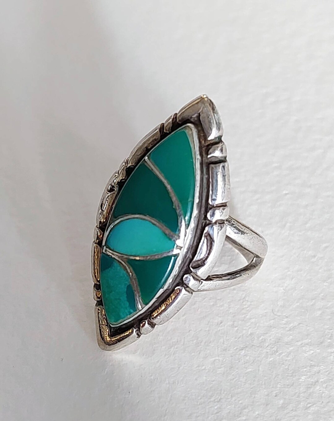 Vintage Handcrafted Native American Sterling Silver Turquoise Ring - Etsy
