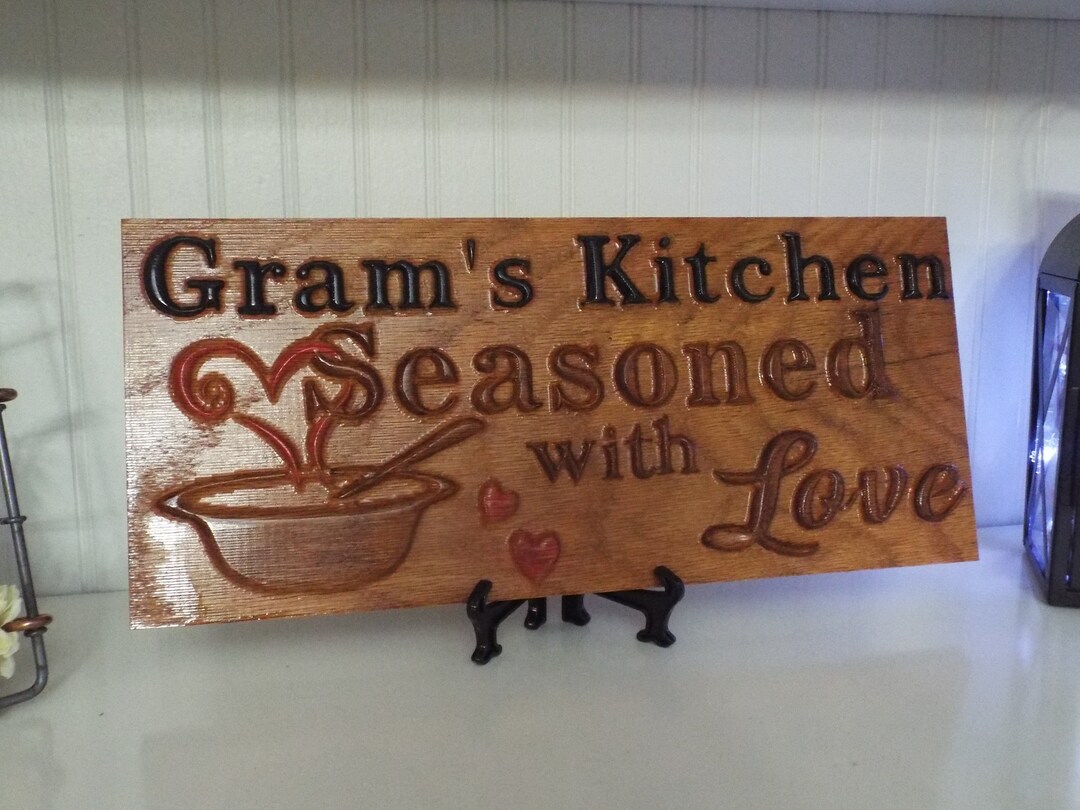 3D Seasoned With Love Sign Bowl and Heart Personalized Etsy