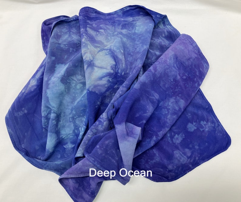 Hand Dyed Bamboo Rayon Scarves. Butter-Soft Hand in a Variety of Colors Deep Ocean