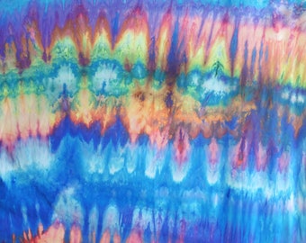 Canal - Snow & Ice Dyed Cotton Fabric Hand Dyed by Marbled Arts