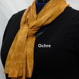 Hand Dyed Bamboo Rayon Scarves. Butter-Soft Hand in a Variety of Colors Ochre