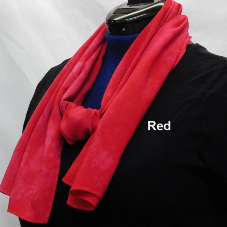 Hand Dyed Bamboo Rayon Scarves. Butter-Soft Hand in a Variety of Colors Red