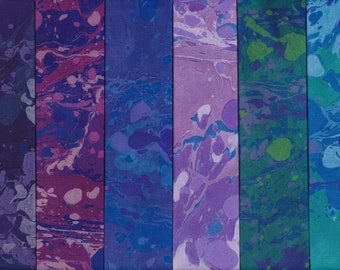 Hand Marbled Moods Stones Fabric Set