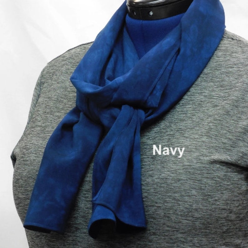 Hand Dyed Bamboo Rayon Scarves. Butter-Soft Hand in a Variety of Colors Navy