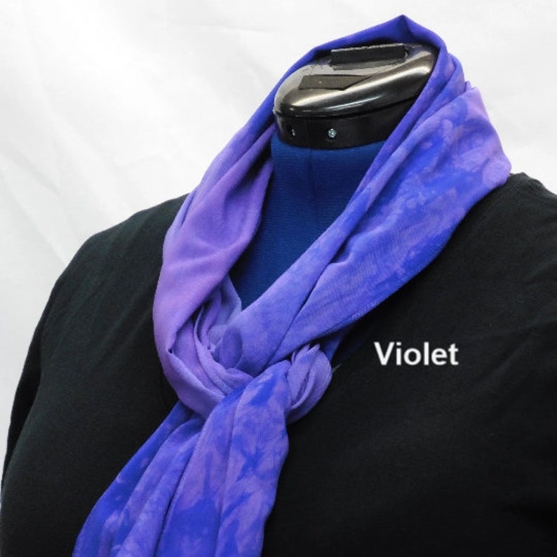 Hand Dyed Bamboo Rayon Scarves. Butter-Soft Hand in a Variety of Colors Violet