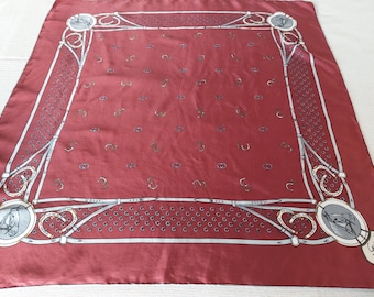 Vintage Gucci equestrian silk scarf