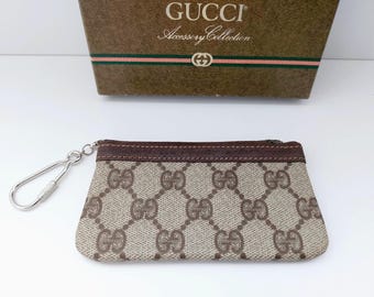 Vintage Gucci GG monogram small pouch keychain