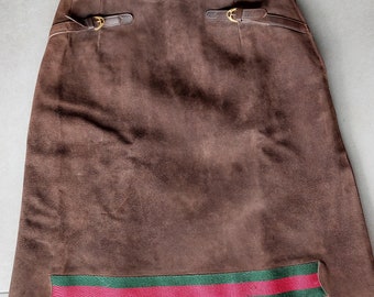 Vintage Gucci brown suede skirt
